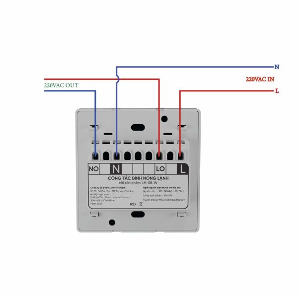 Công tắc bình nóng lạnh Lumi kết nối Wifi1